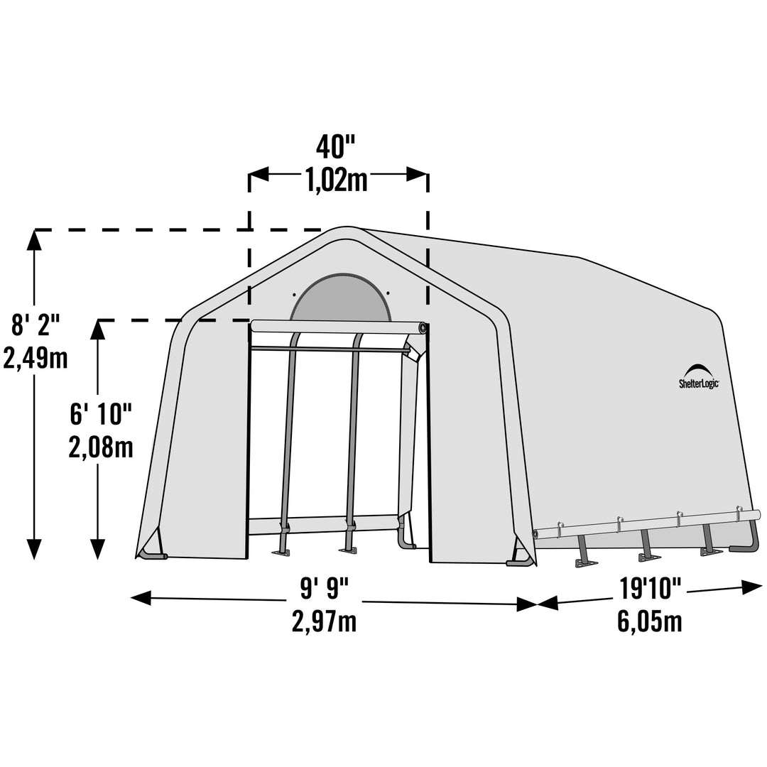 ShelterLogic GrowIT Peak Style DIY Greenhouse Kit 10 x 20 ft. with Triple Layer Translucent Polyethylene Cover and Steel Frame