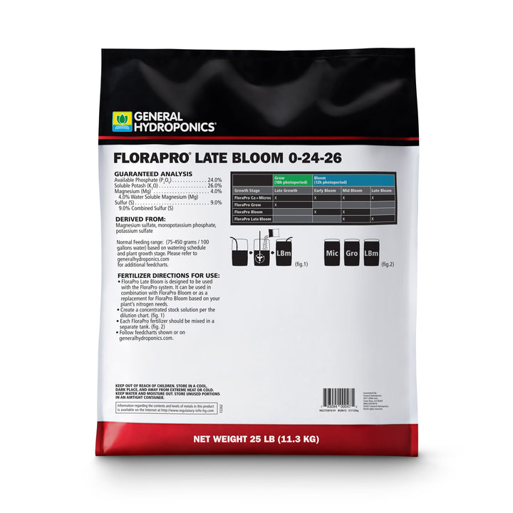 General Hydroponics® FloraPro™ Late Bloom 0-24-26