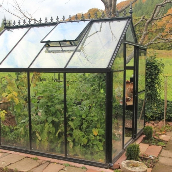 Junior Victorian Greenhouse Kit 7.9 x 12.6 ft. with 4mm Tempered Glass Panels and Aluminum Frame