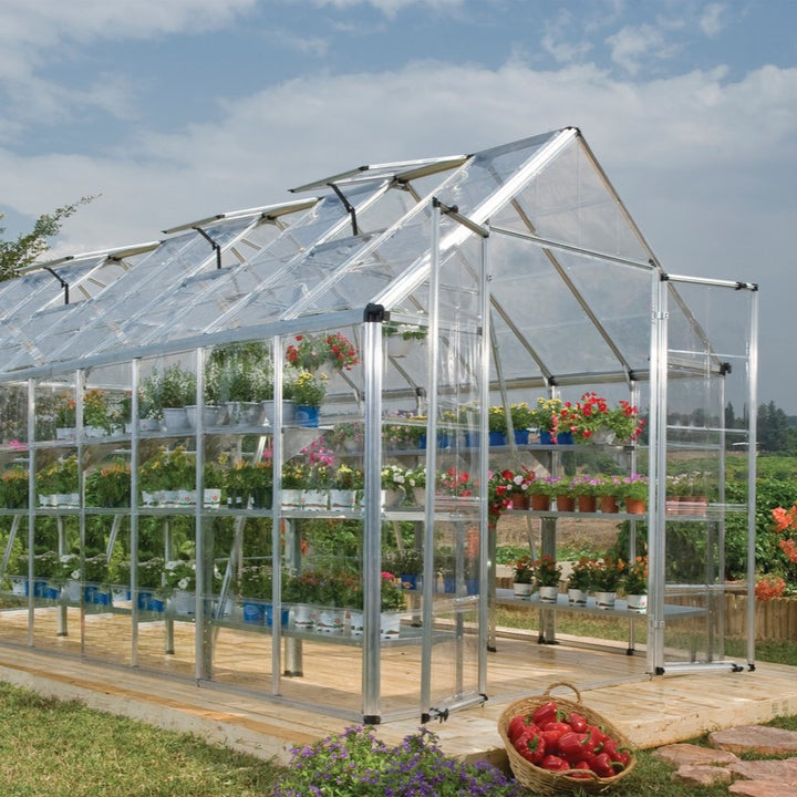 Snap & Grow Plus DIY Greenhouse Kit 8.5 ft. Wide with Single-layer Polycarbonate Panels and Aluminum Frame