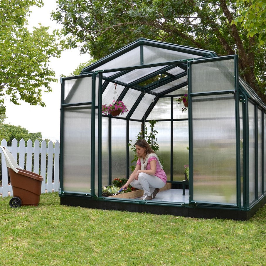 Rion Hobby Gardener 2 DIY Greenhouse Kit 8 ft. Wide with Twin Wall Polycarbonate Panels and PVC Frame