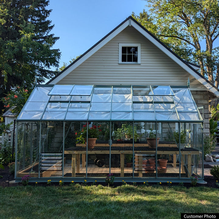 Rhino Premium Greenhouse Kit 10 x 16 ft. with 4mm Toughened Safety Glass Panels and Aluminum Frame