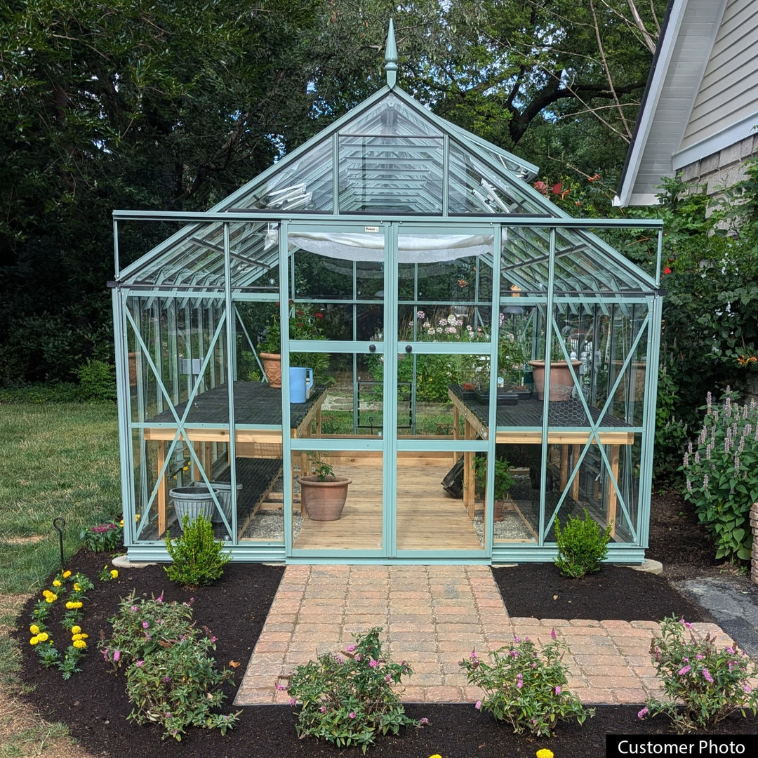 Rhino Premium Greenhouse Kit 10 x 16 ft. with 4mm Toughened Safety Glass Panels and Aluminum Frame