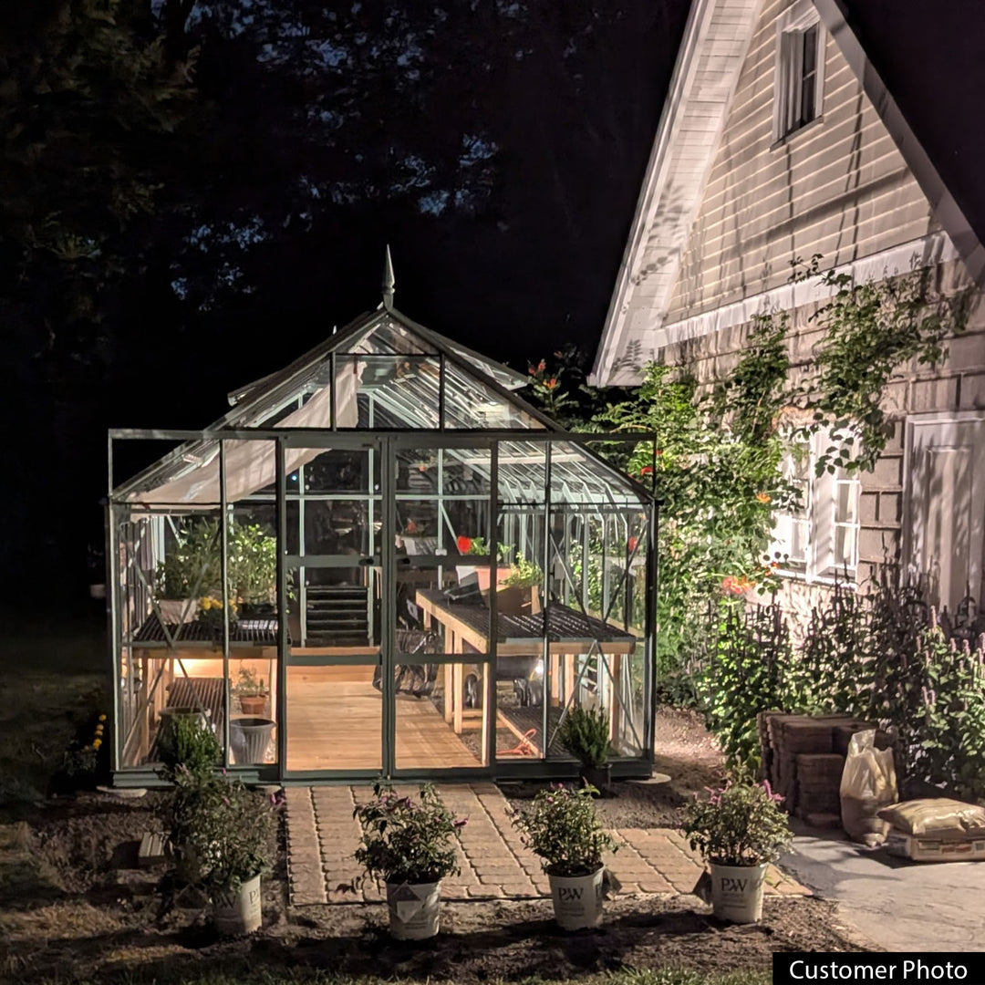 Rhino Premium Greenhouse Kit 10 x 16 ft. with 4mm Toughened Safety Glass Panels and Aluminum Frame