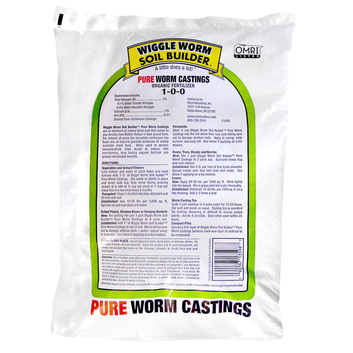 Wiggle Worm Soil Builder PURE Worm Castings