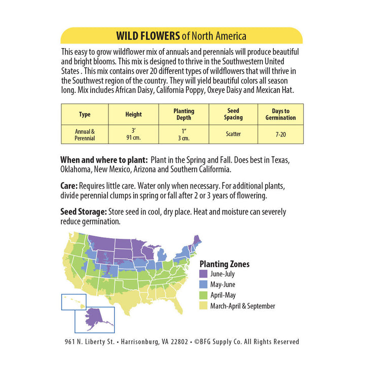 Wetsel Seed™ Wildflowers of North America Mix