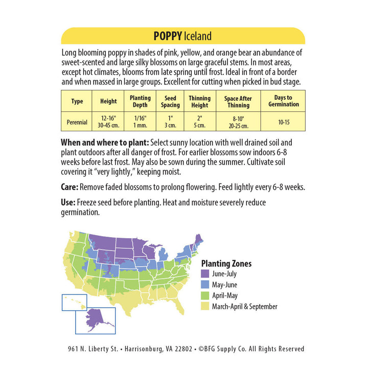 Wetsel Seed™ Poppy Iceland Seed
