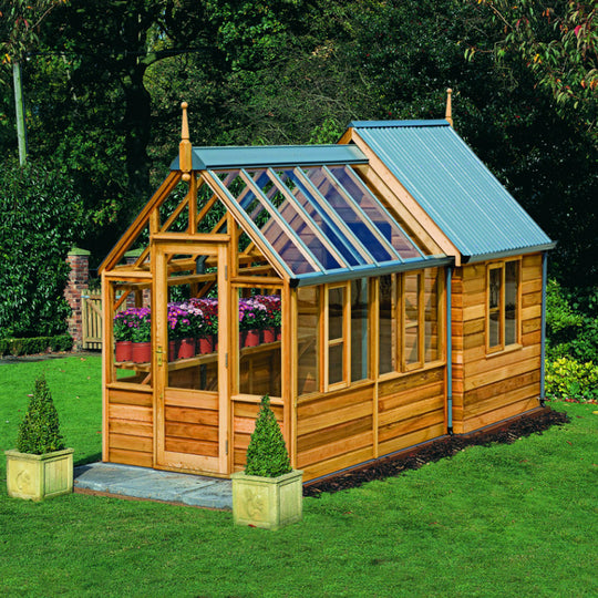 Gabriel Ash Rosemoor Cedar Shed Greenhouse Combo – Greenhouse Megastore