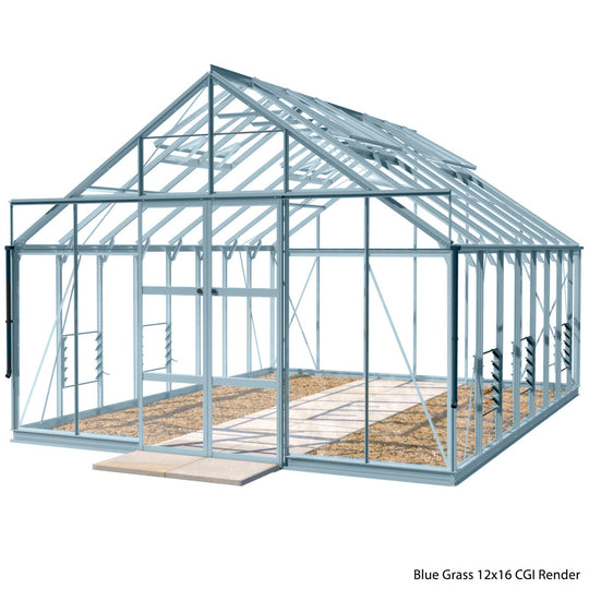 Rhino Premium Greenhouse Kit 12 x 16 ft. with 4mm Toughened Safety Gla ...